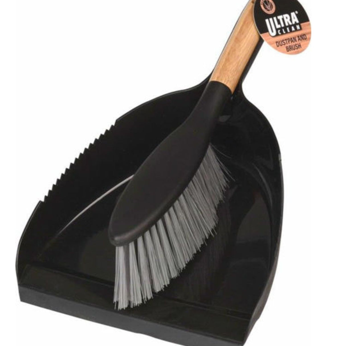 H&S Collection Dustpan & Brush Black