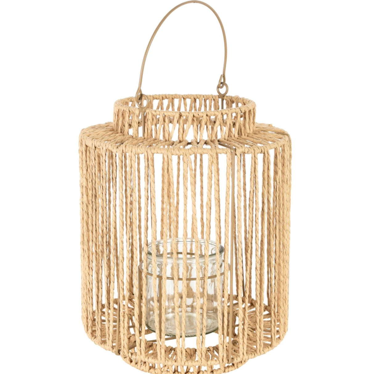 H&S Collection Glass Metal Lantern 25x32cm
