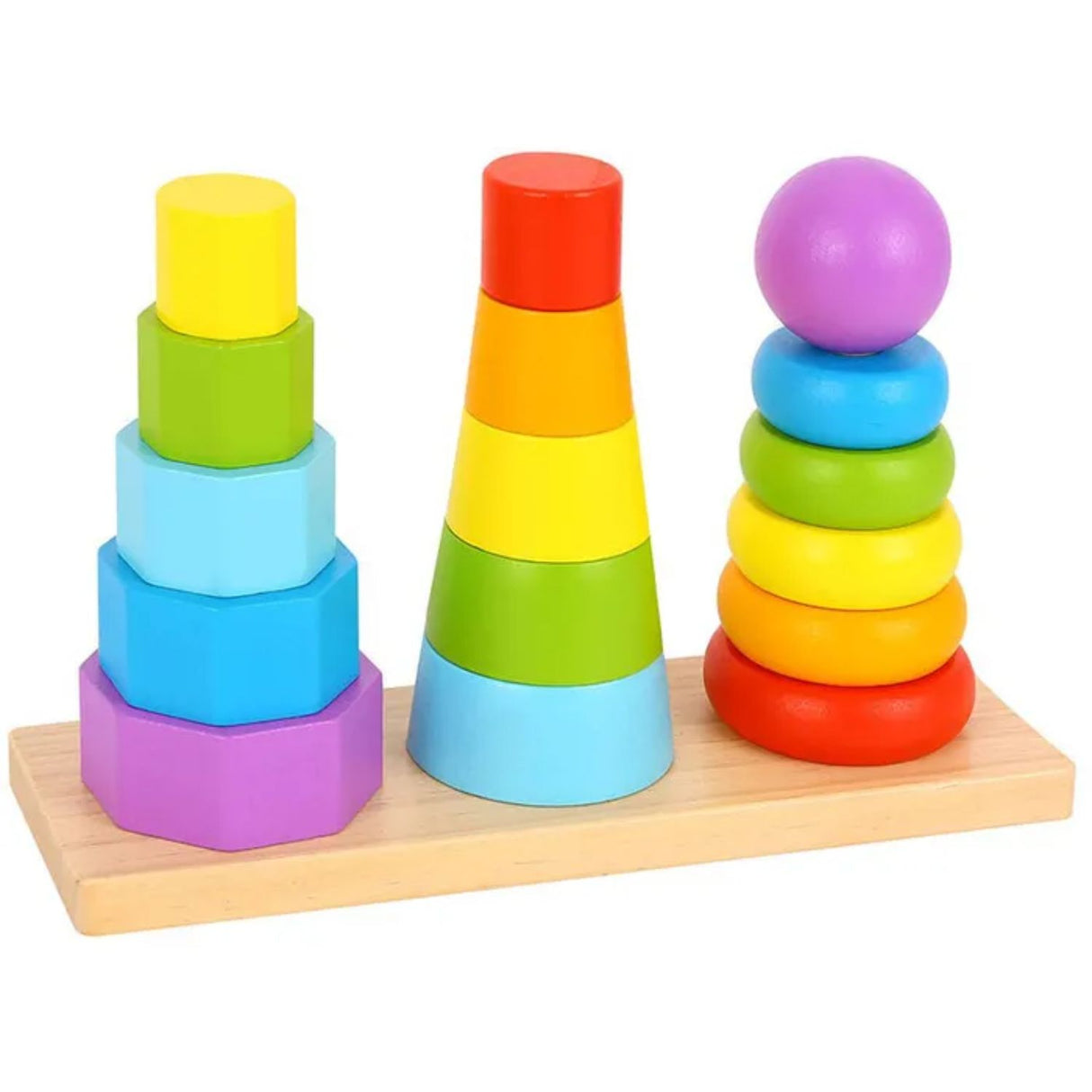 Tooky Toys Wooden Shape Stacking Tower