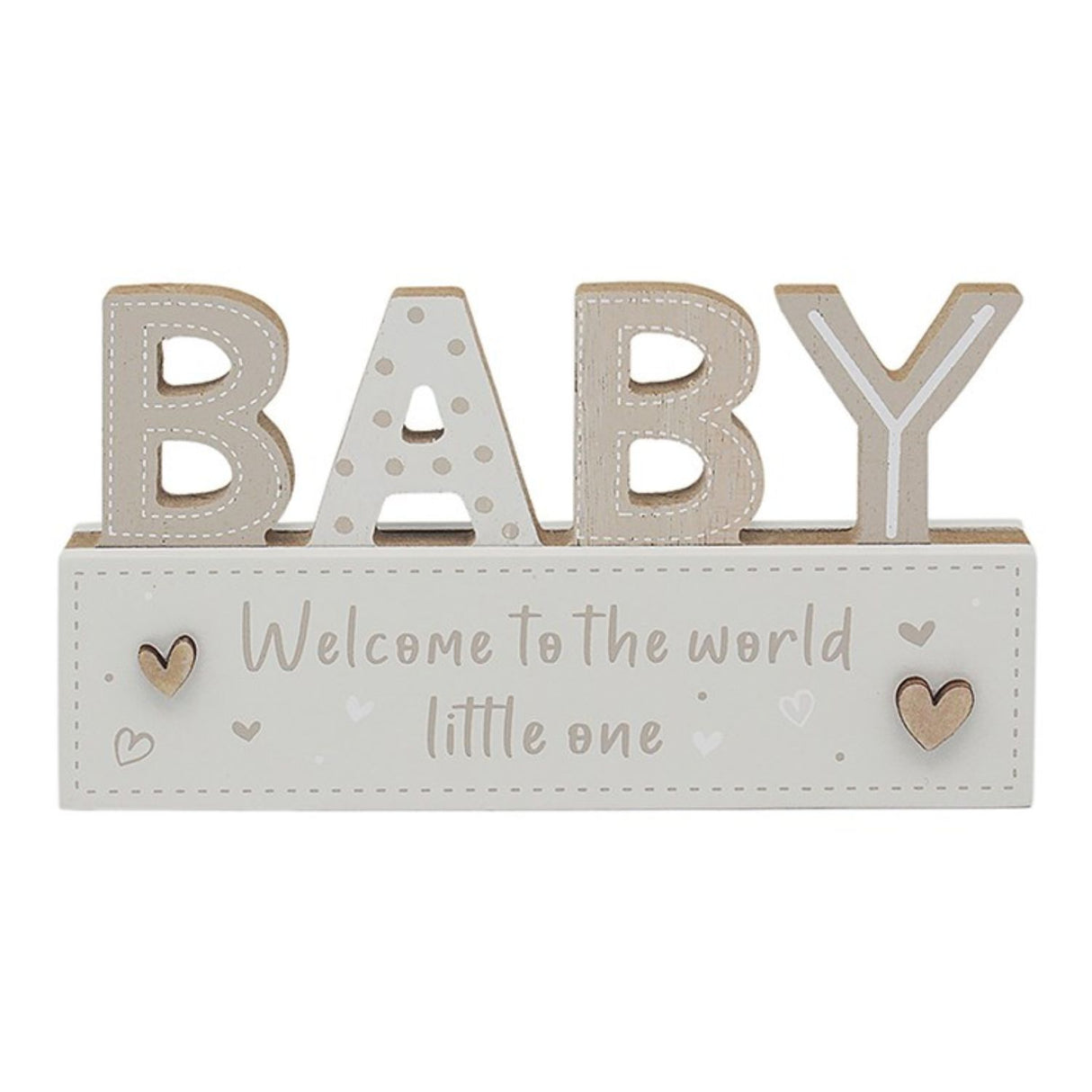 Little Angels 18cm Stand Plaque Cream