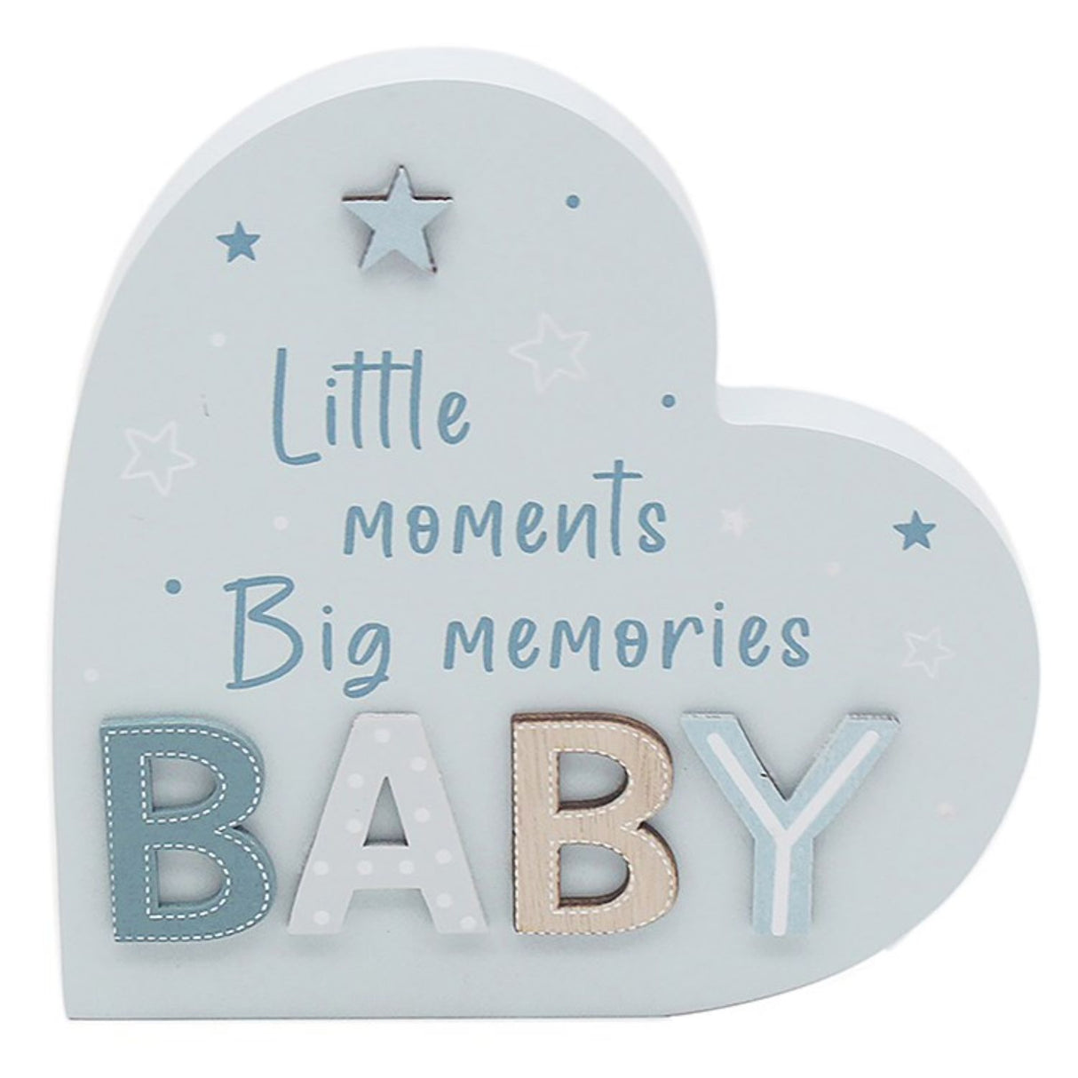 Little Angels Stand Heart Plaque Blue