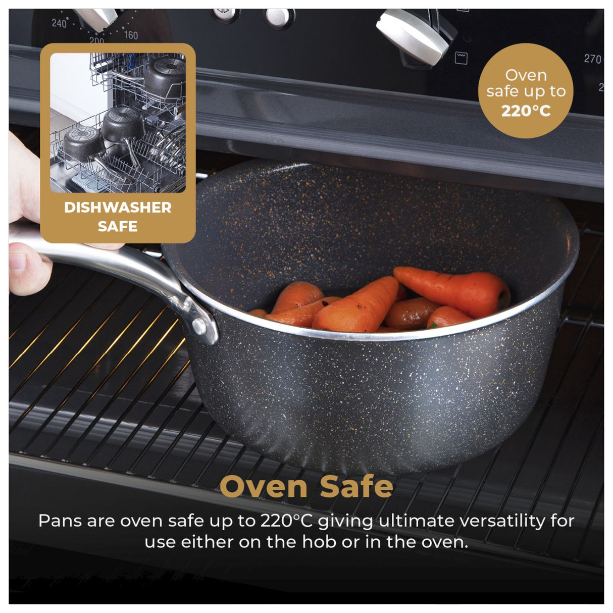 Tower Cerastone Pro 20cm Saucepan with Glass Lid