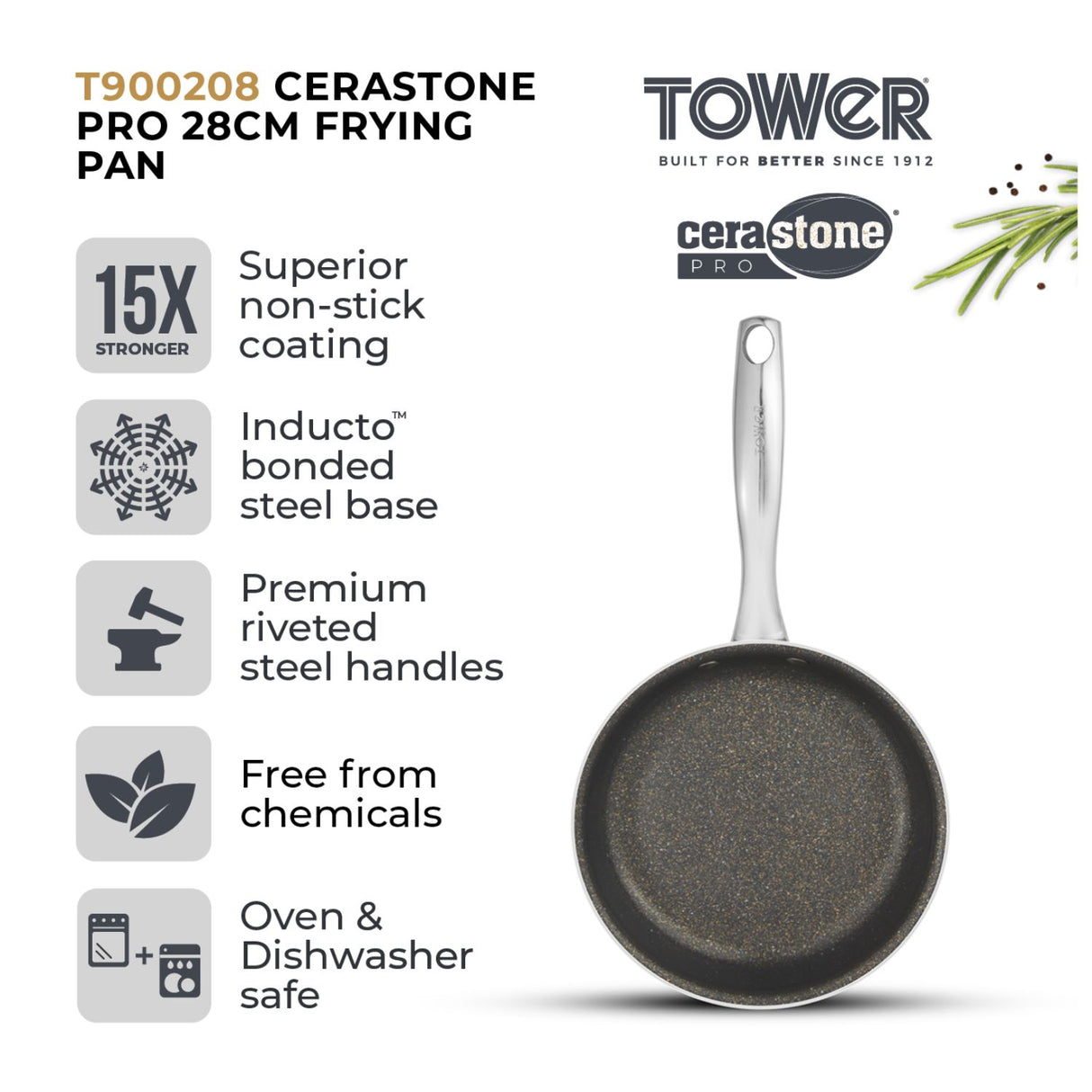 Tower Cerastone Pro 24cm Frying Pan