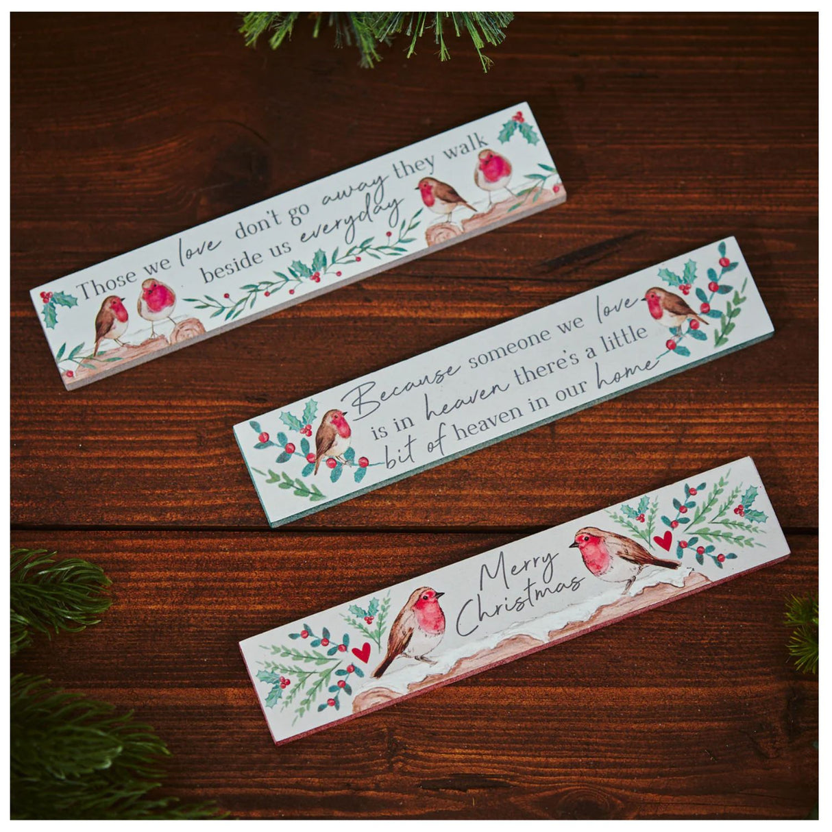 Richard Langs 20cm Christmas Assorted Robin Tabletop Block