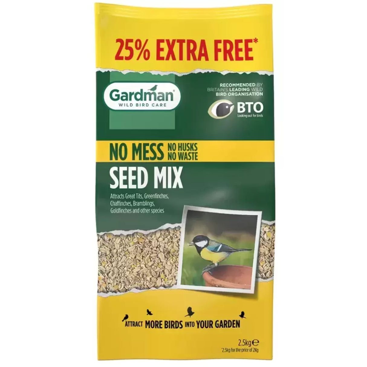 Gardman 2kg Wild Bird No Mess Seed Mix