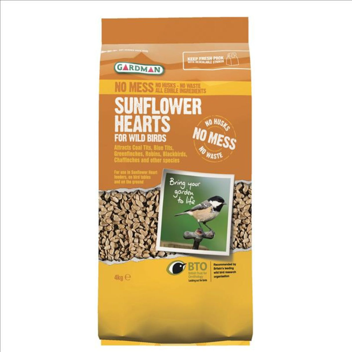 Gardman 4kg Wild Bird Sunflower Hearts