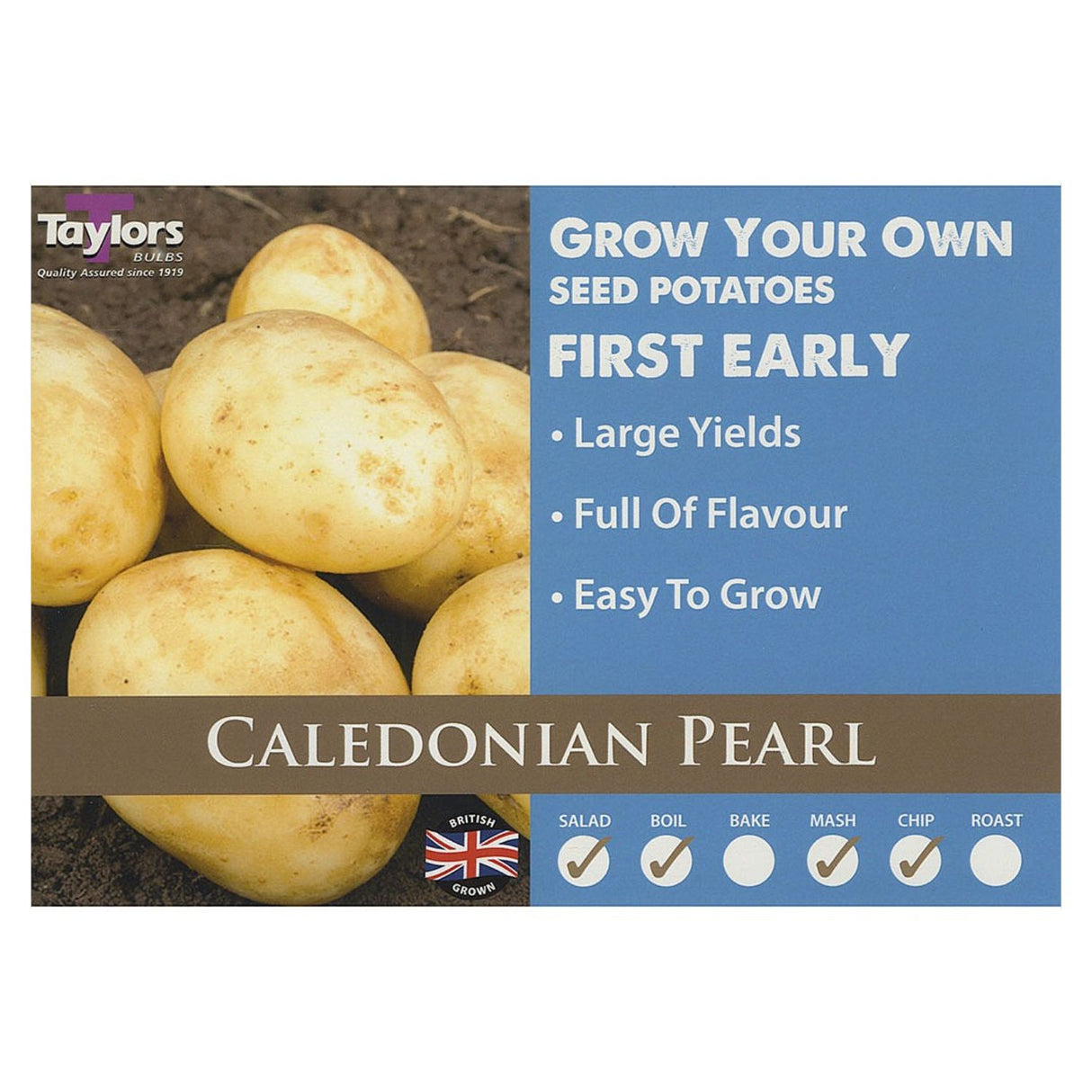 Taylors 2kg Potato Caledonian Pearl (First Early) Seed Potatoes