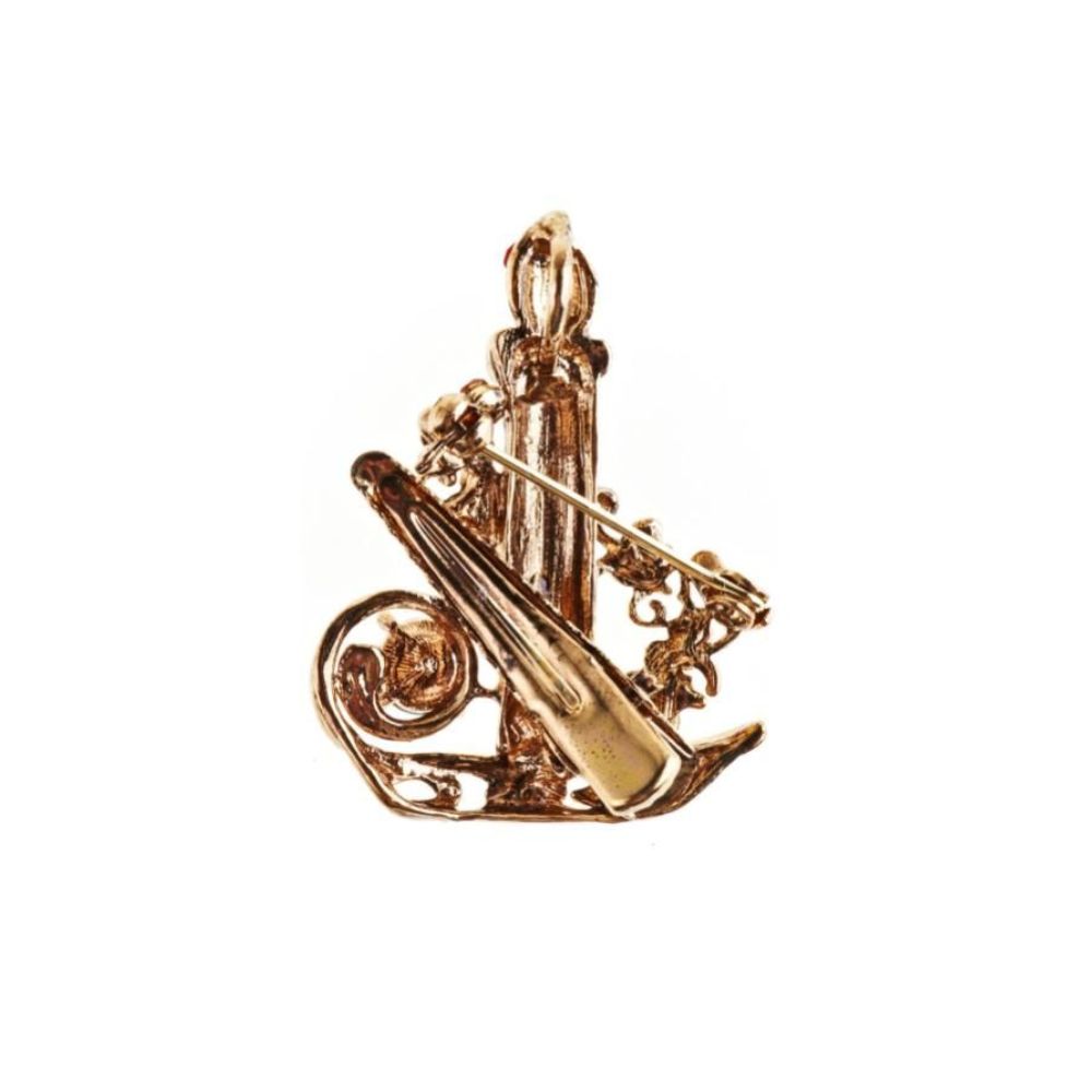 Rosie Fox Festive Crystal Candlestick Hairclip and Brooch