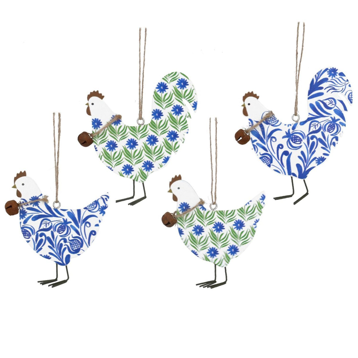 Gisela Graham Country Flowers Wooden Hen Decoration (Choice of 4)