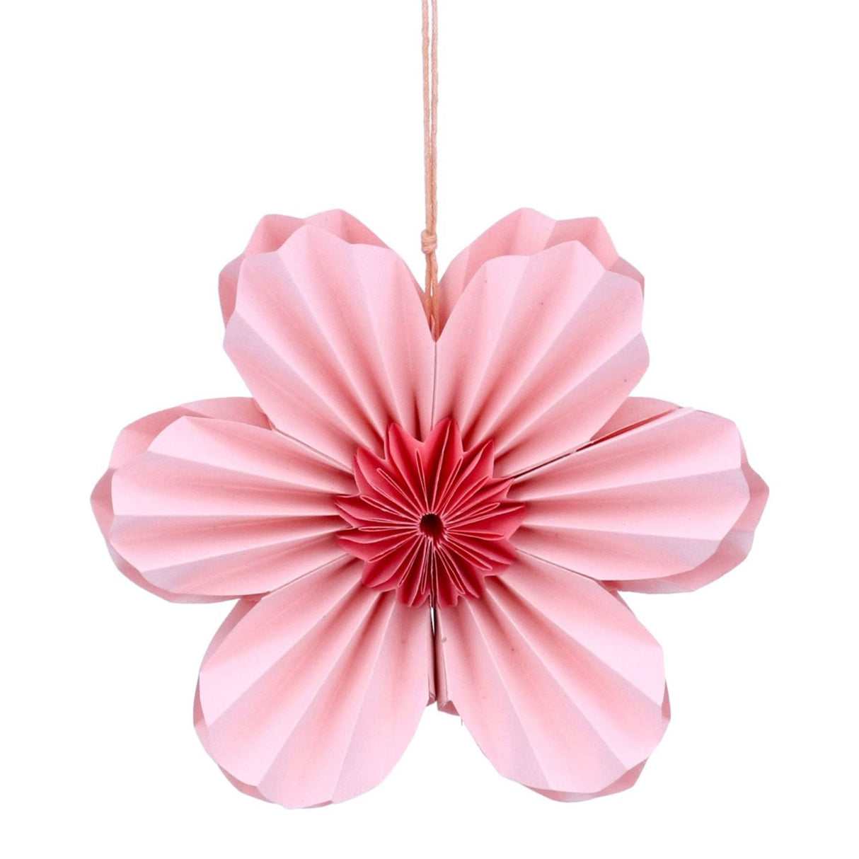 Gisela Graham 16cm Pale Pink 6 Petal Medium Flower Hanging Decoration