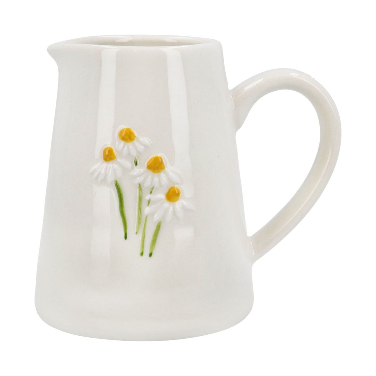 Gisela Graham 8cm White Daisies Stoneware Mini Jug