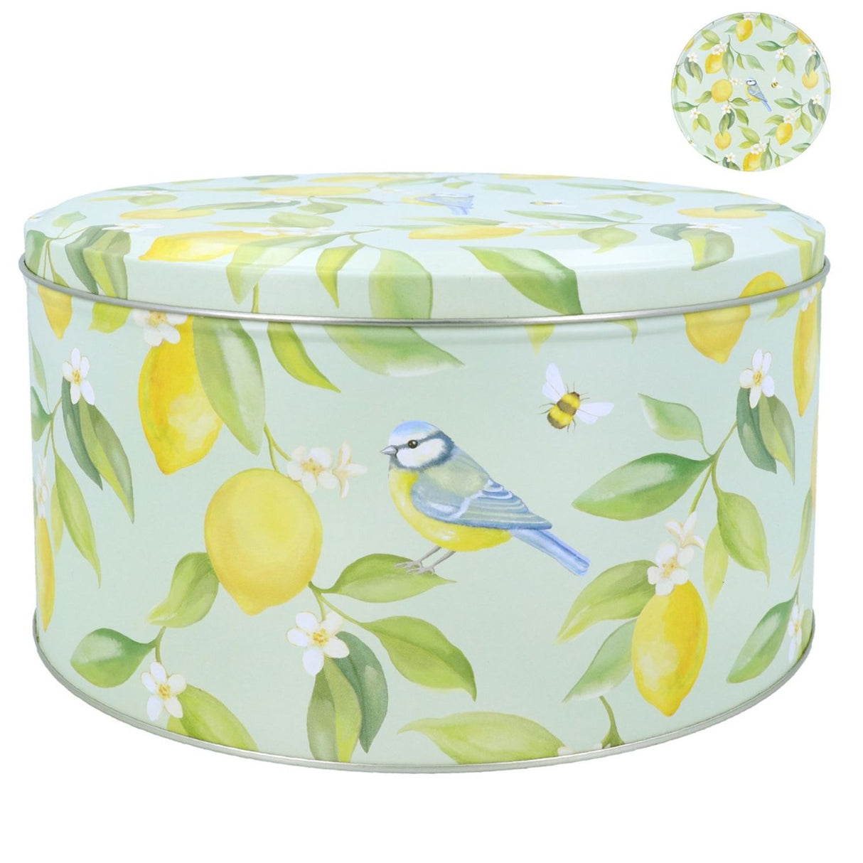 Gisela Graham Lemon & Blue Tit Cake Tin