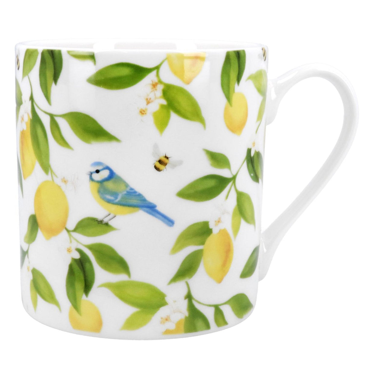 Gisela Graham Lemon & Blue Tit Bone China Mug