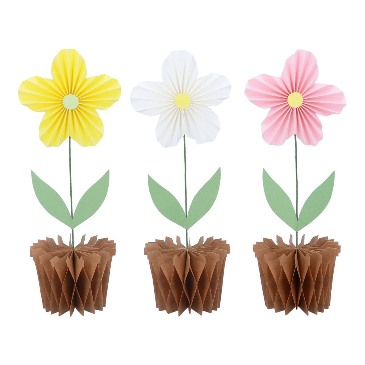 Gisela Graham Honeycomb Paper Flowers in Pots (Choice of 3)