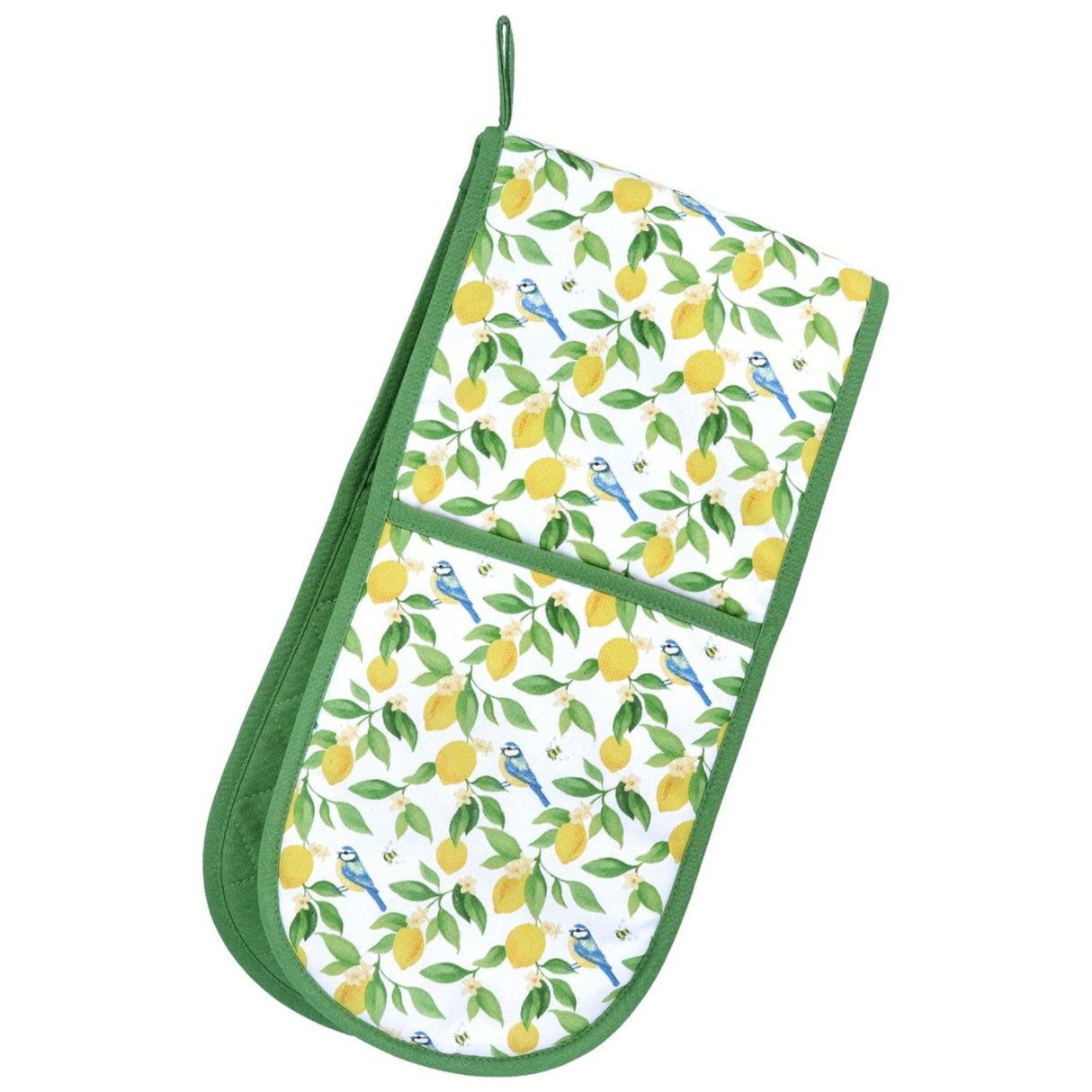 Gisela Graham Lemons & Bluetits Cotton Double Ovenglove