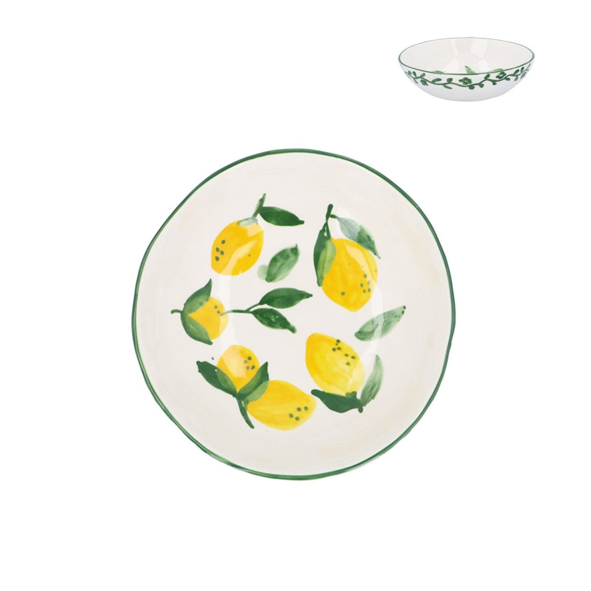 Gisela Graham Lemon Stoneware Fruit Bowl