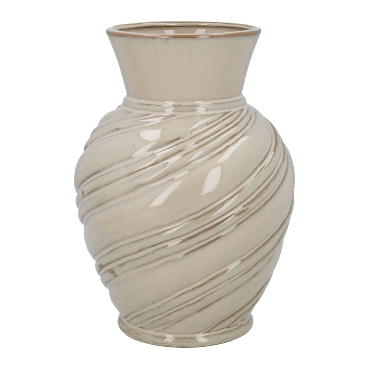 Gisela Graham Stoneware Taupe Vase - Large