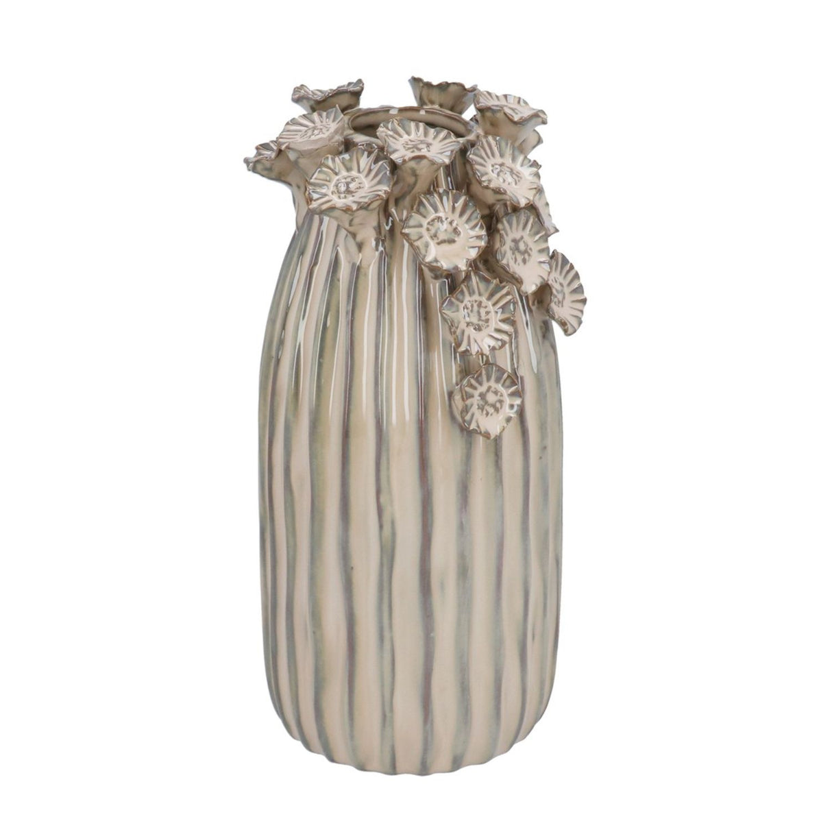 Gisela Graham Porcelain Taupe Decorative Vase