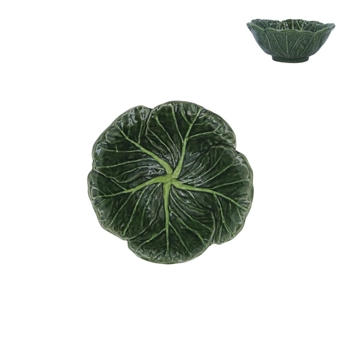 Gisela Graham Small Stoneware Green Cabbage Bowl