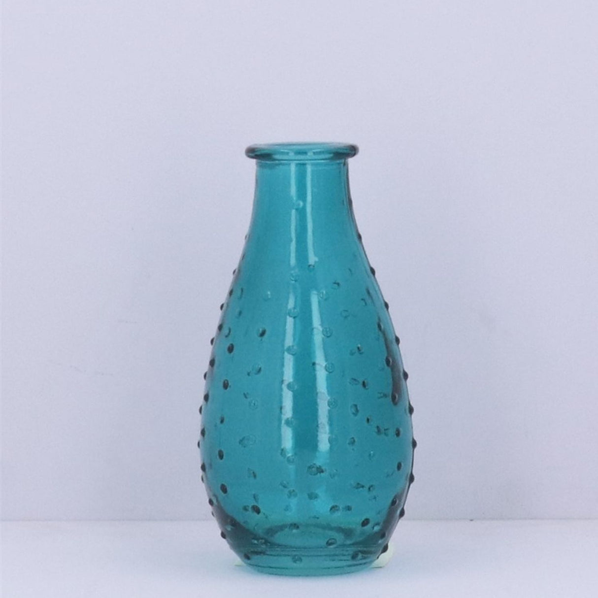 Gisela Graham Teal Glass Dimple Vase