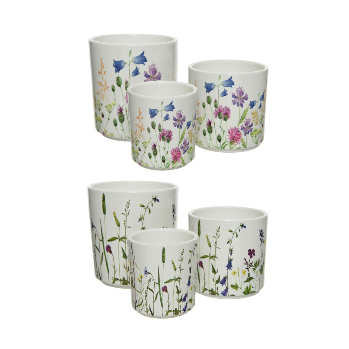 Kaemingk Planter Dolomite Round Shiny Flowers (Choice of 2)