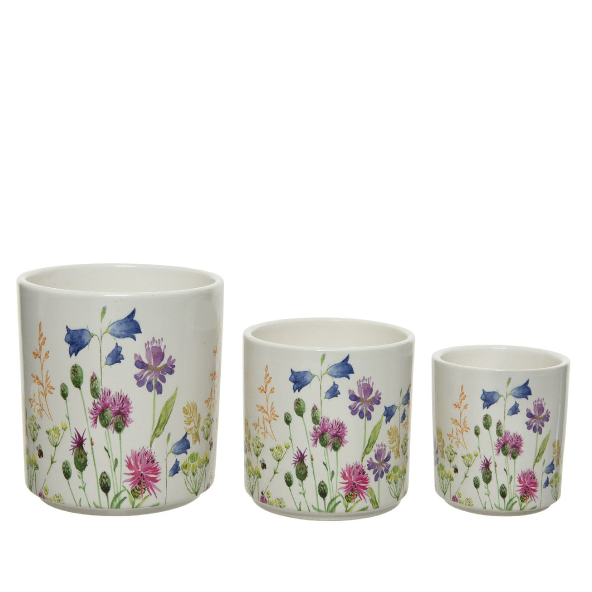 Kaemingk Planter Dolomite Round Shiny Flowers (Choice of 2)