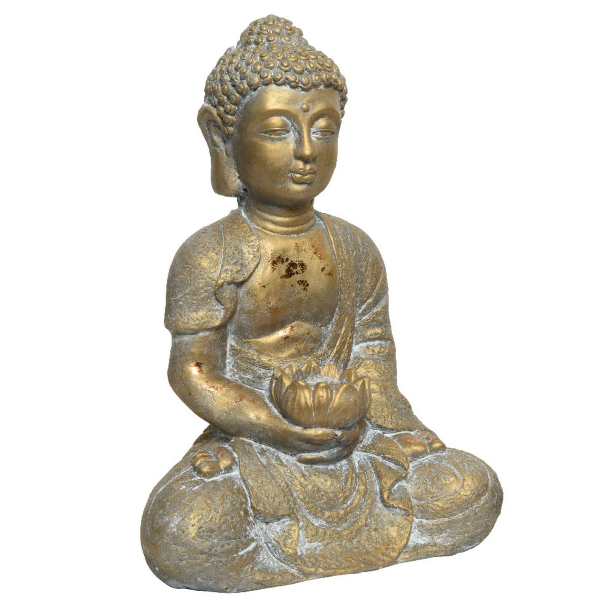 Kaemingk 46cm Outdoor Buddha Statue with Lotus