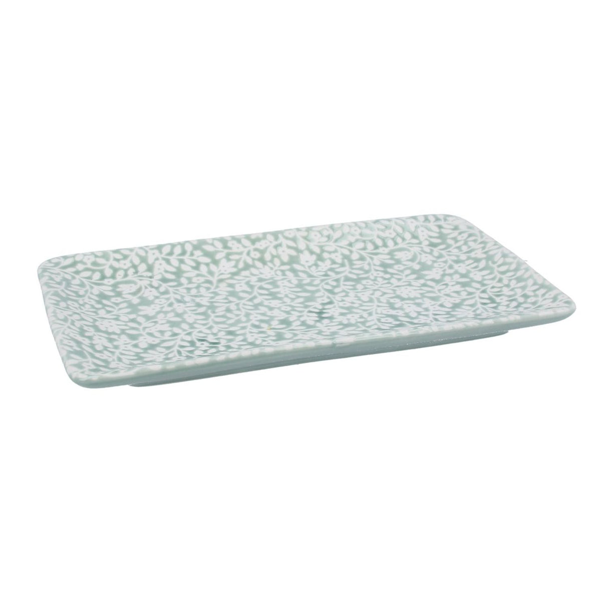 Gisela Graham Green Porcelain Rectangle Trinket Dish