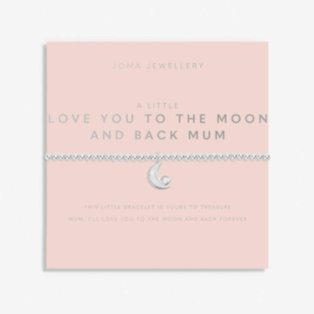 Joma Jewellery Mother's Day A Little 'Love You To The Moon And Back Mum' Bracelet In Silver Plating