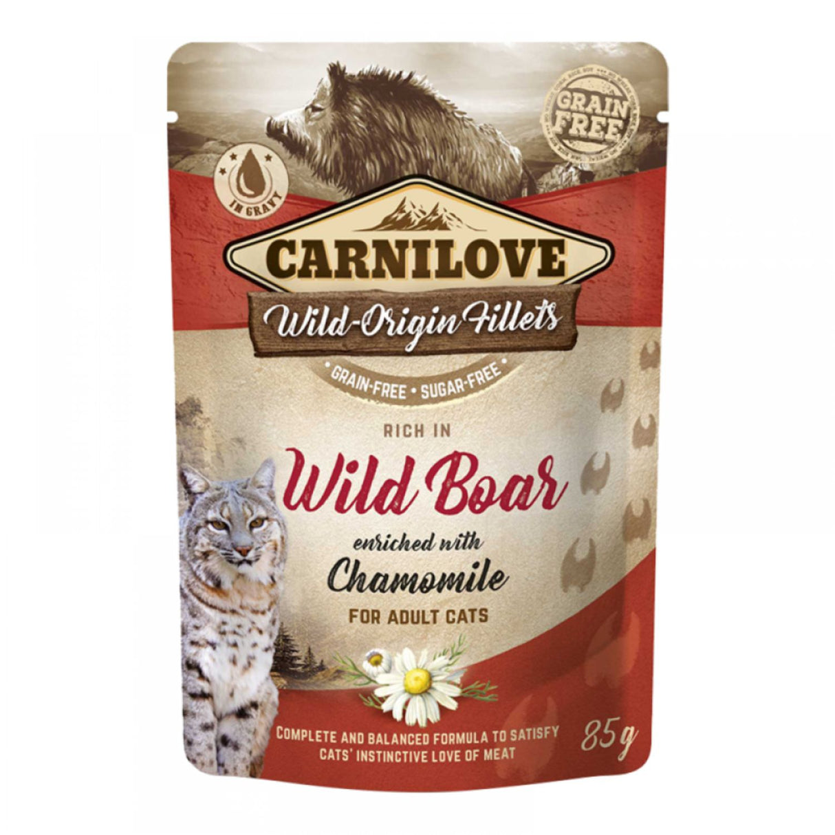 Carnilove 85g Wild Boar with Chamomile Cat Food Pouch