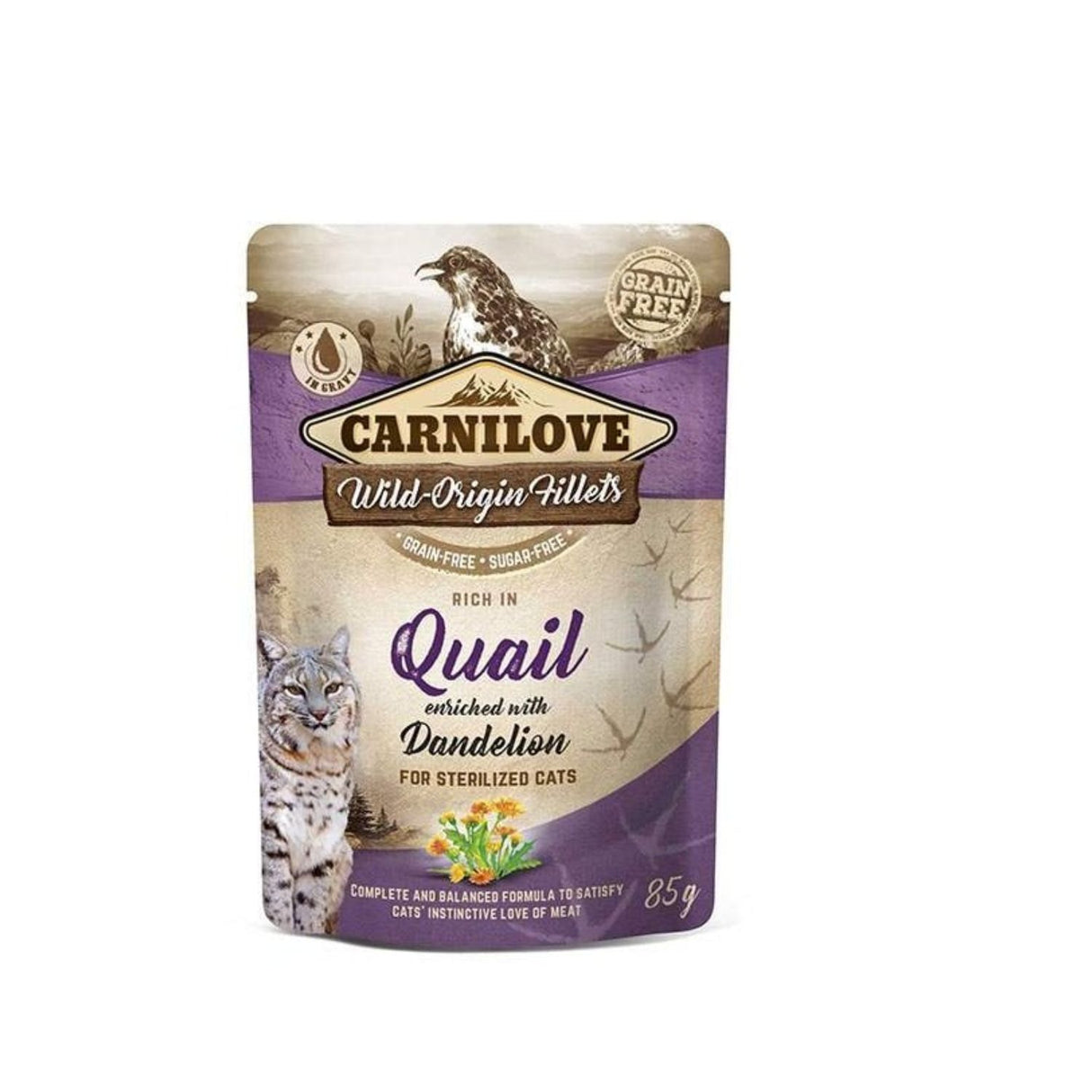 Carnilove 85g Quail with Dandelion Cat Food Pouch