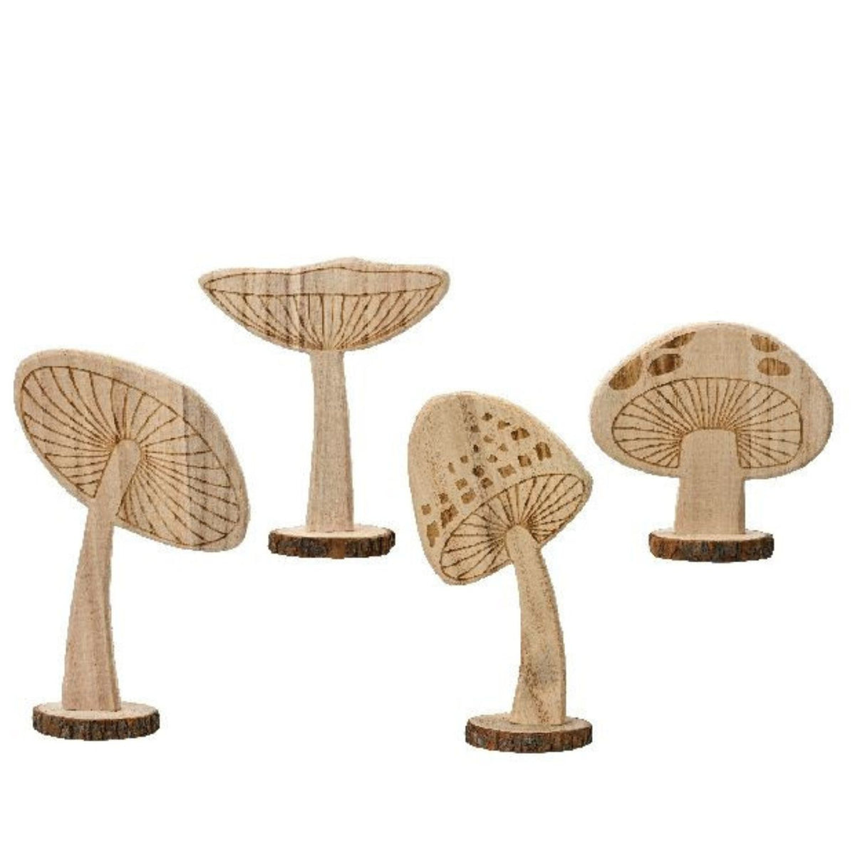 Kaemingk 14cm Decorative Wooden Mushrooms (Choice of 4)
