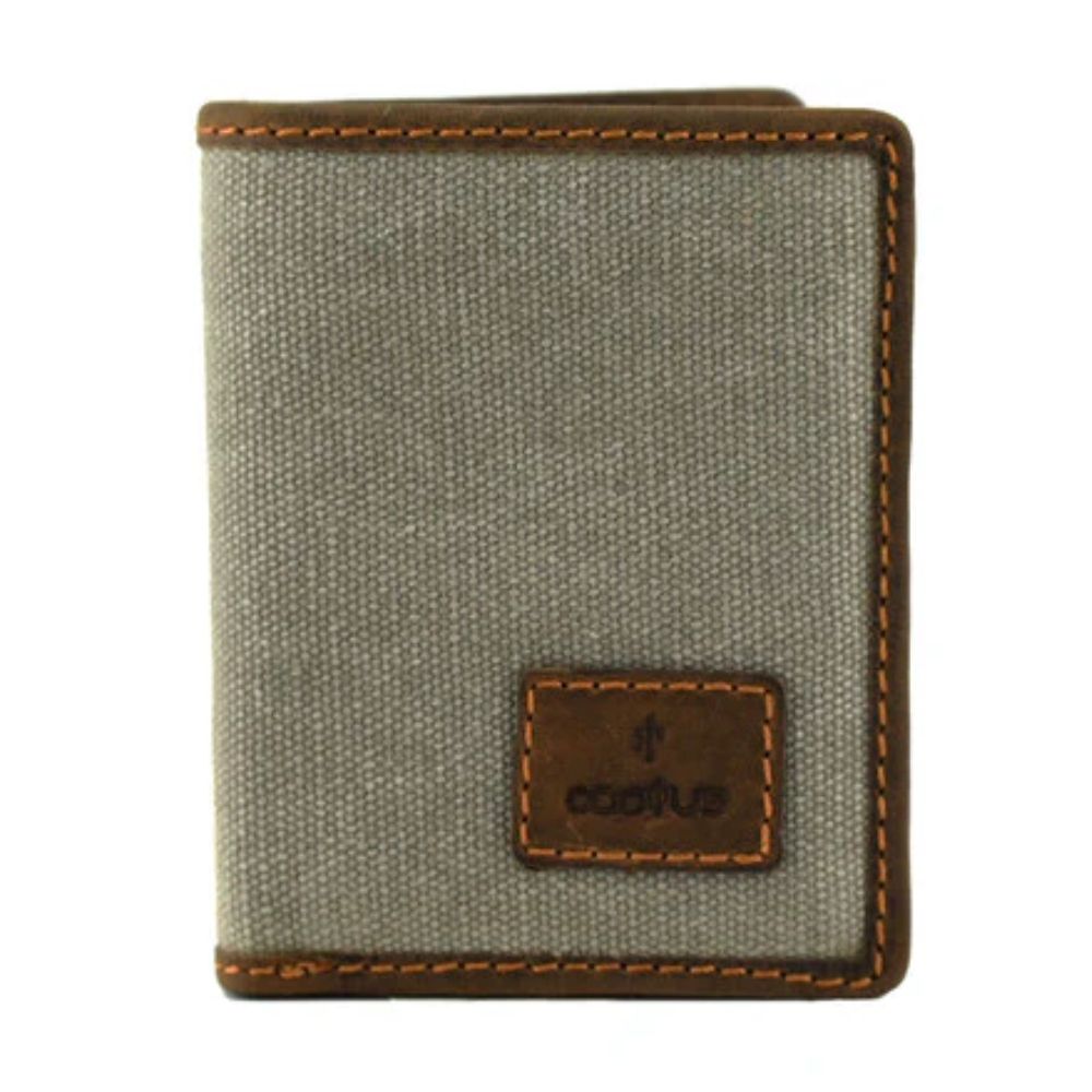 Mala Leather Grey Cactus Note and Card Holder