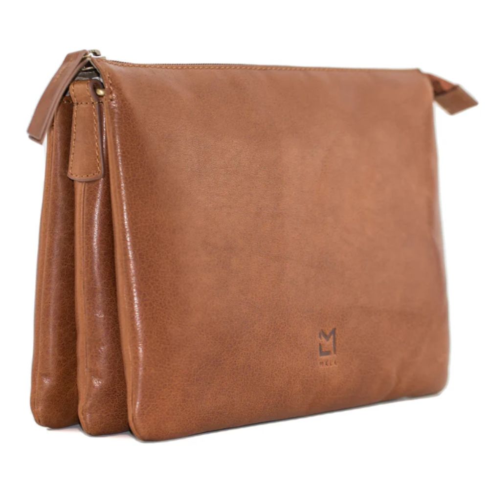 Mala Leather Tan Bloomsbury Triple Compartment Bag