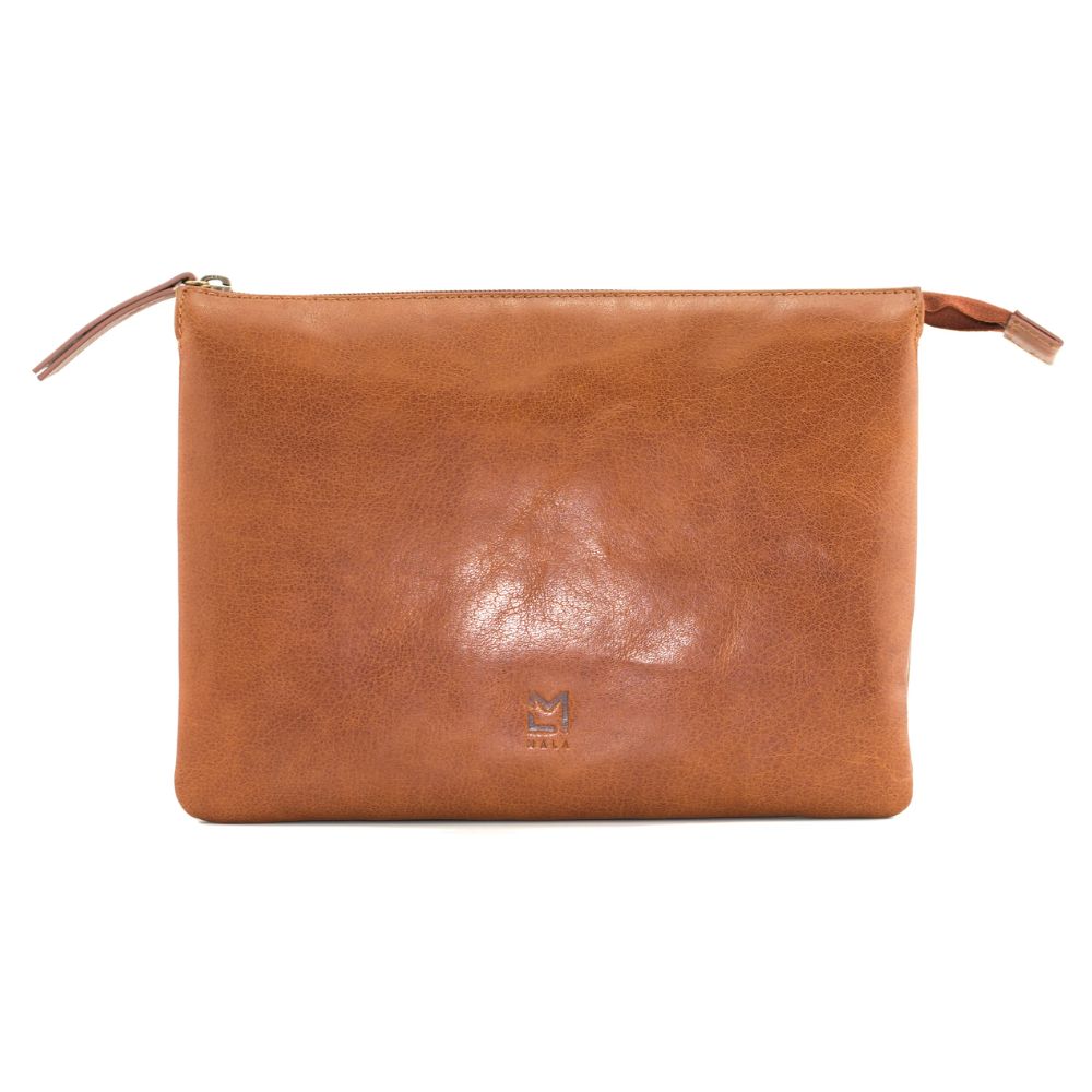 Mala Leather Tan Bloomsbury Triple Compartment Bag