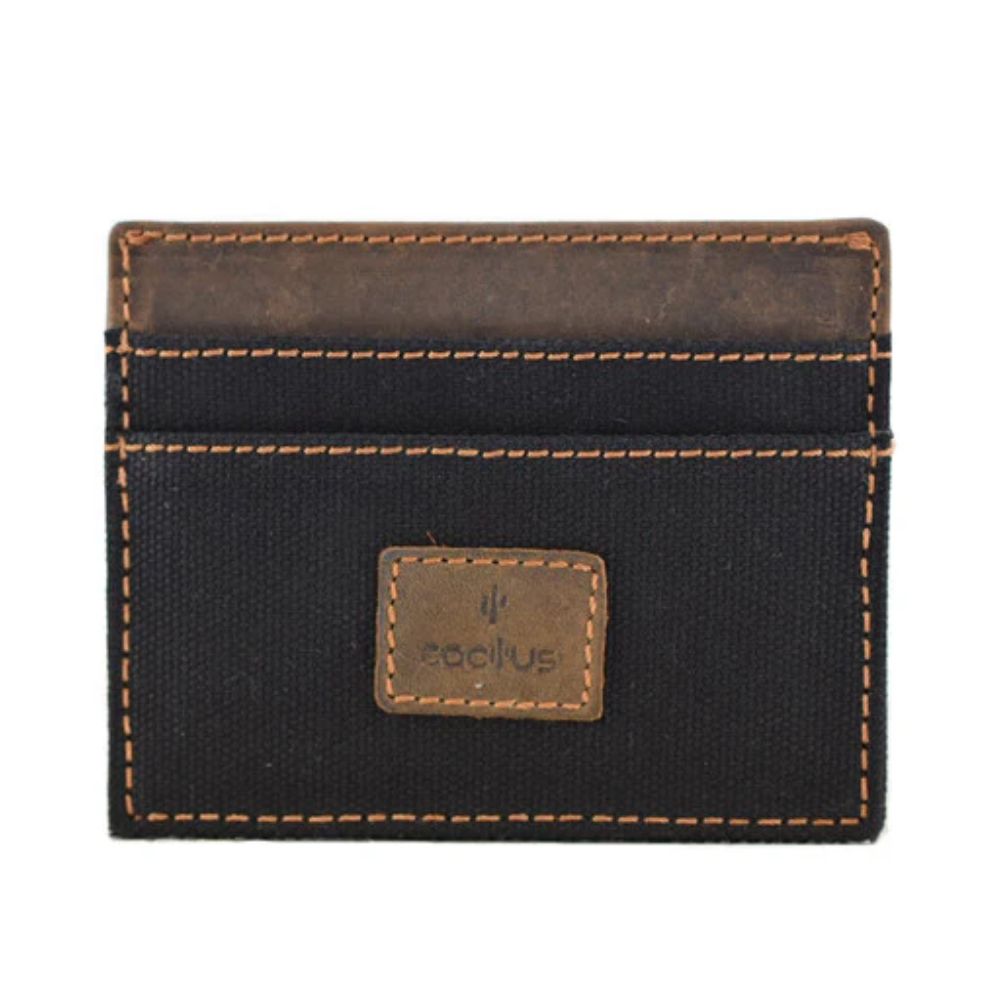 Mala Leather Black Cactus Card Holder