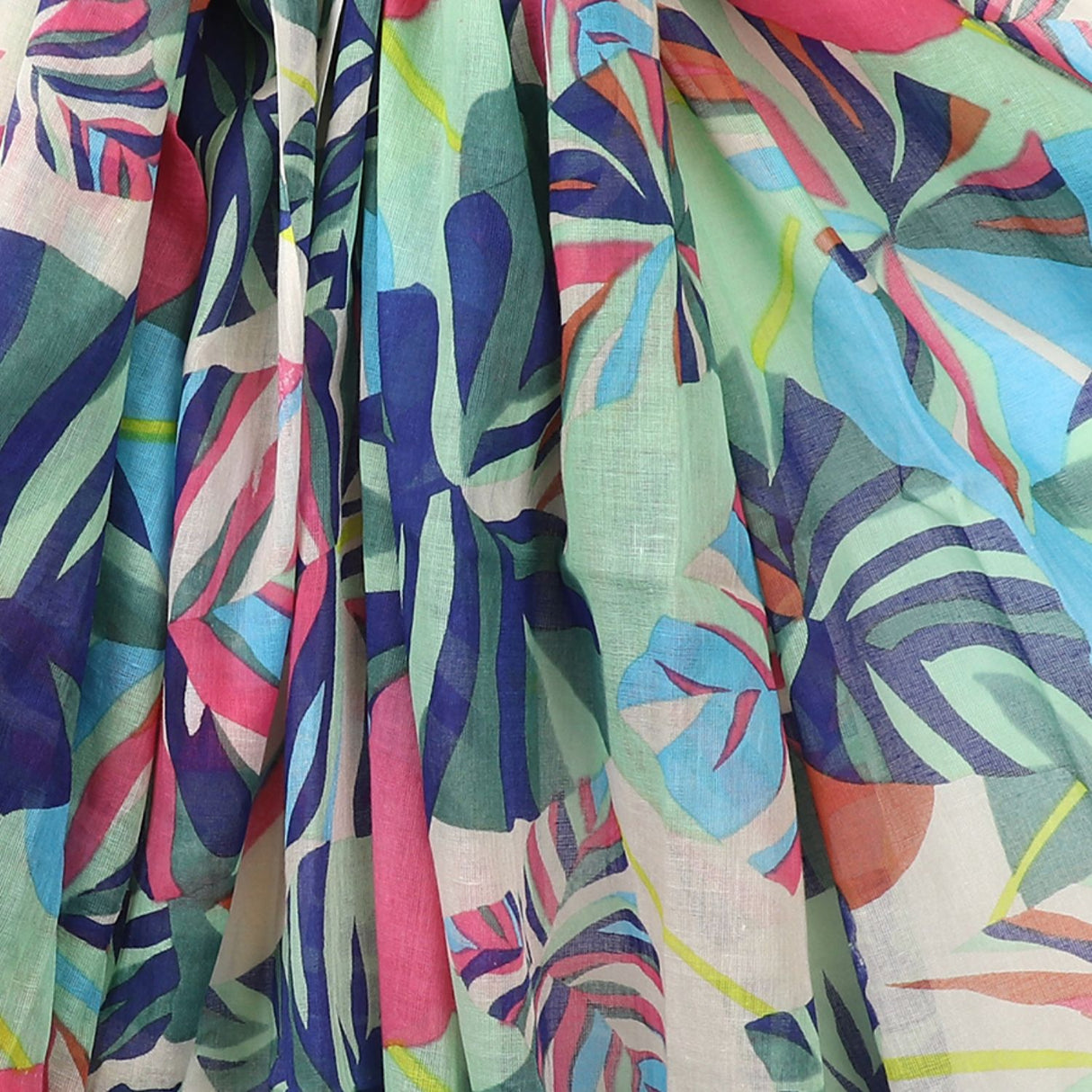 POM Cotton Vibrant Tropical Print Scarf