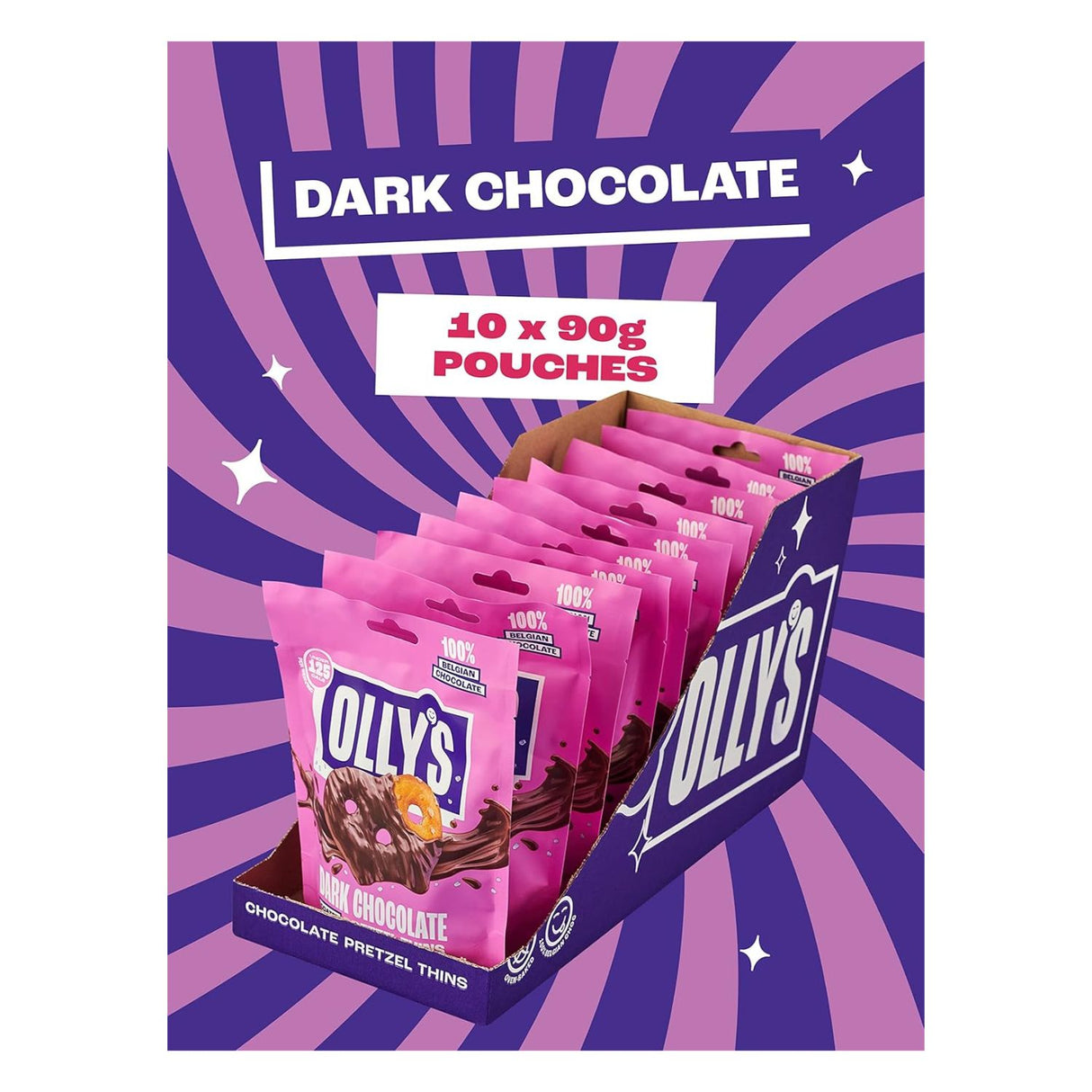 Olly's 90g Pretzels Thins Dark Chocolate - Vegan