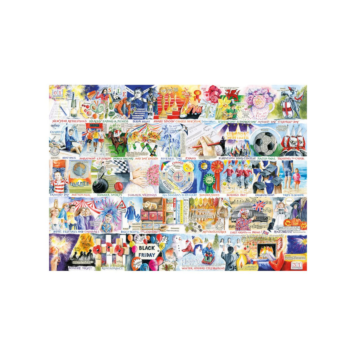 Gibsons Games 1000 Piece A Year In Great Britain Jigsaw Puzzle