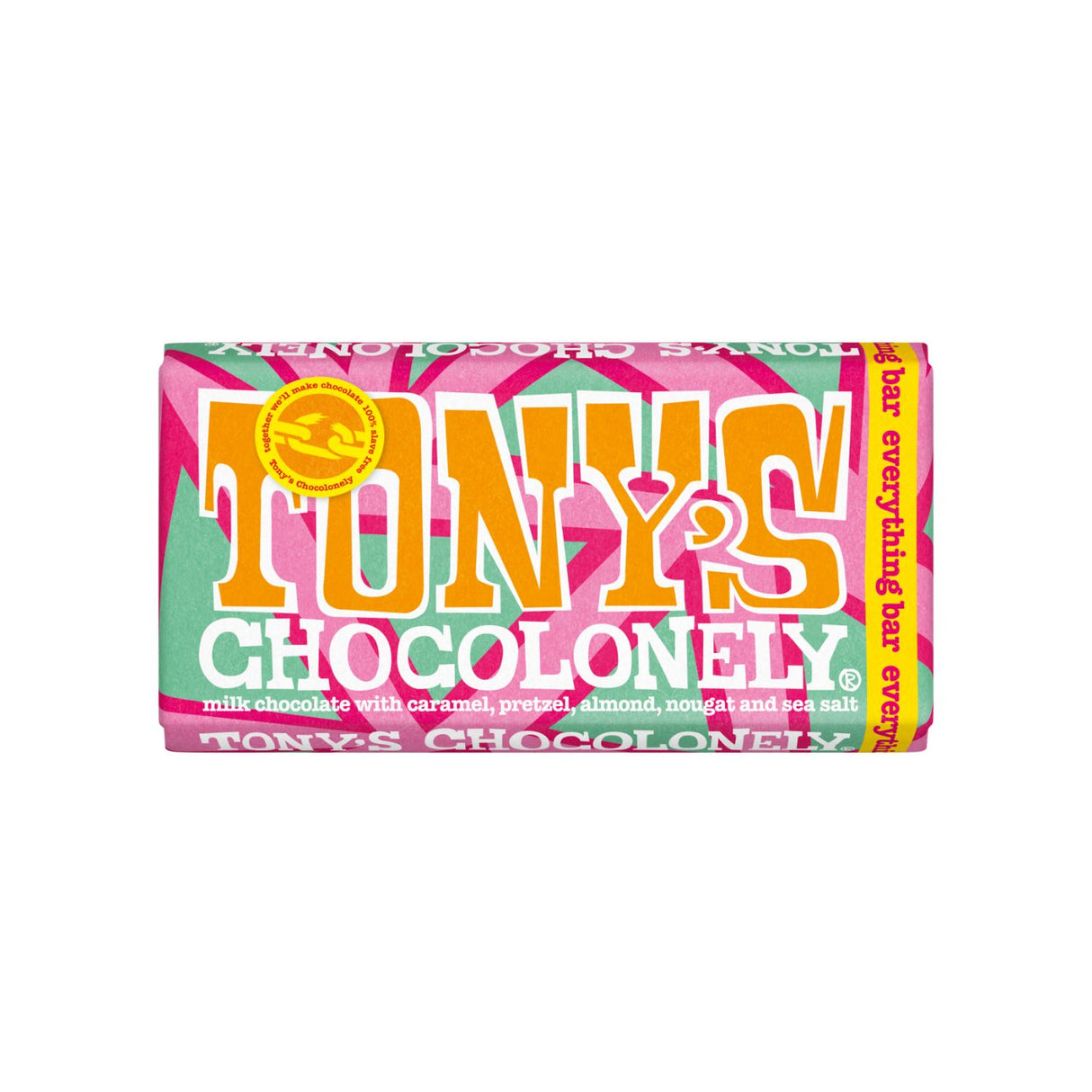 Tony's 180g Milk Chocolate Caramel, Pretzel, Almond, Nougat and sea salt Everything Bar