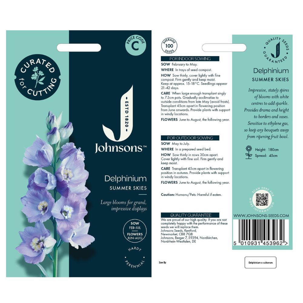 Johnsons Delphinium Summer Skies Seeds
