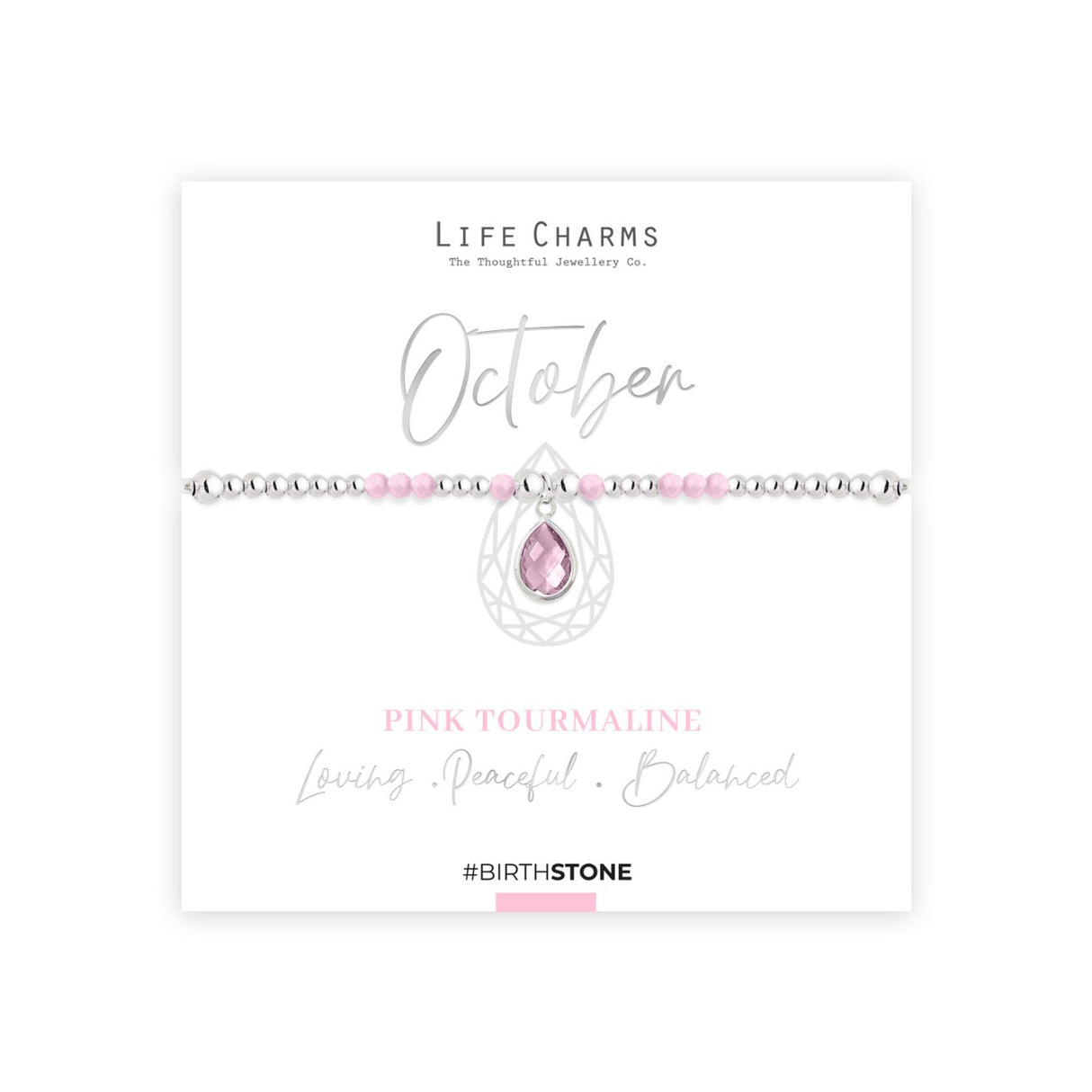 Life Charms October Birthstone Bracelet
