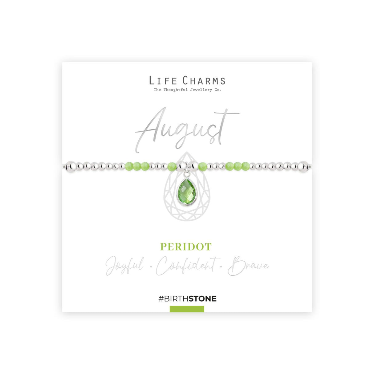 Life Charms August Birthstone Bracelet