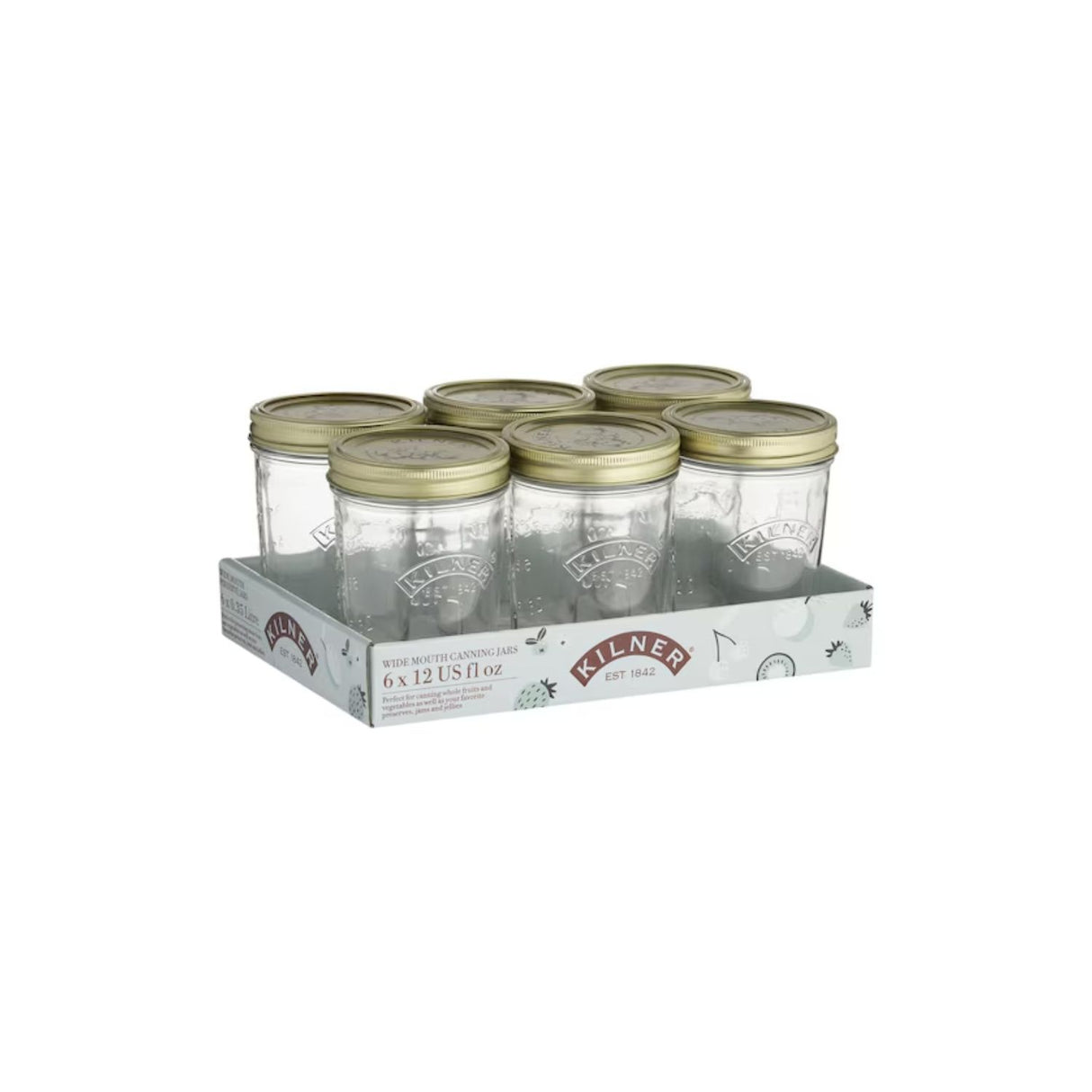 Kilner 0.35lt Wide Mouth Jar (Tray of 6)