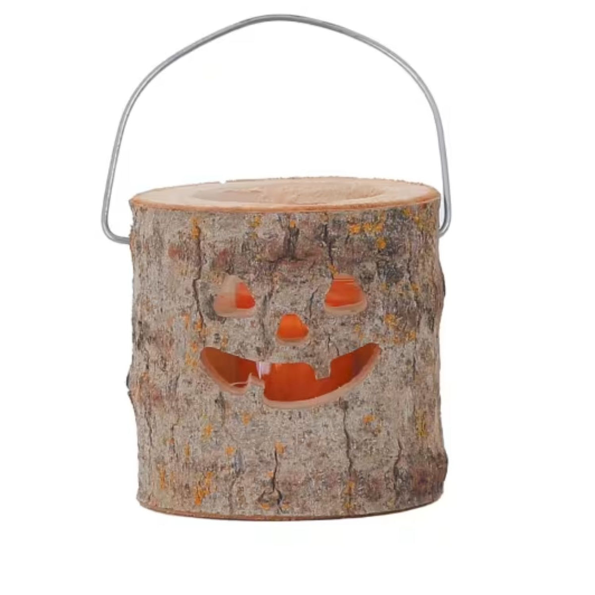 Woodlodge 12cm Wooden Pumpkin Jack O 'Lantern Ornament