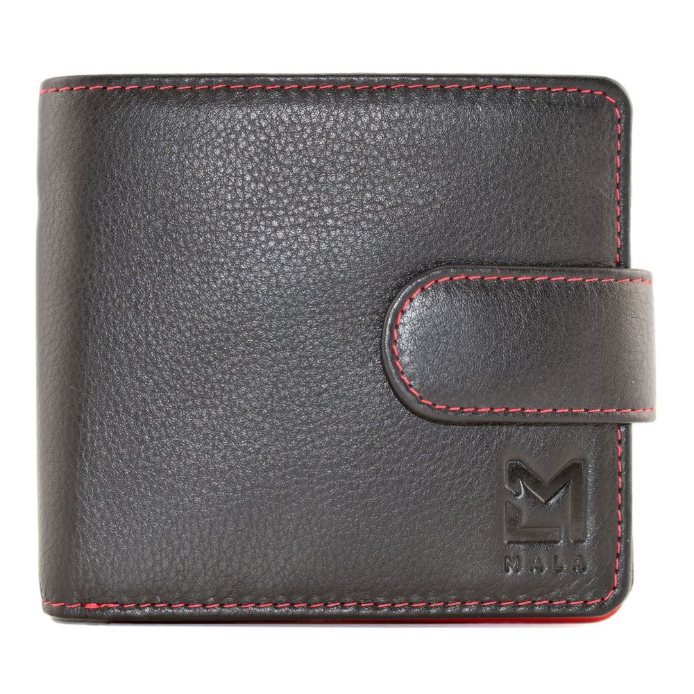 Mala Leather Black/Red Hudson Tab Wallet