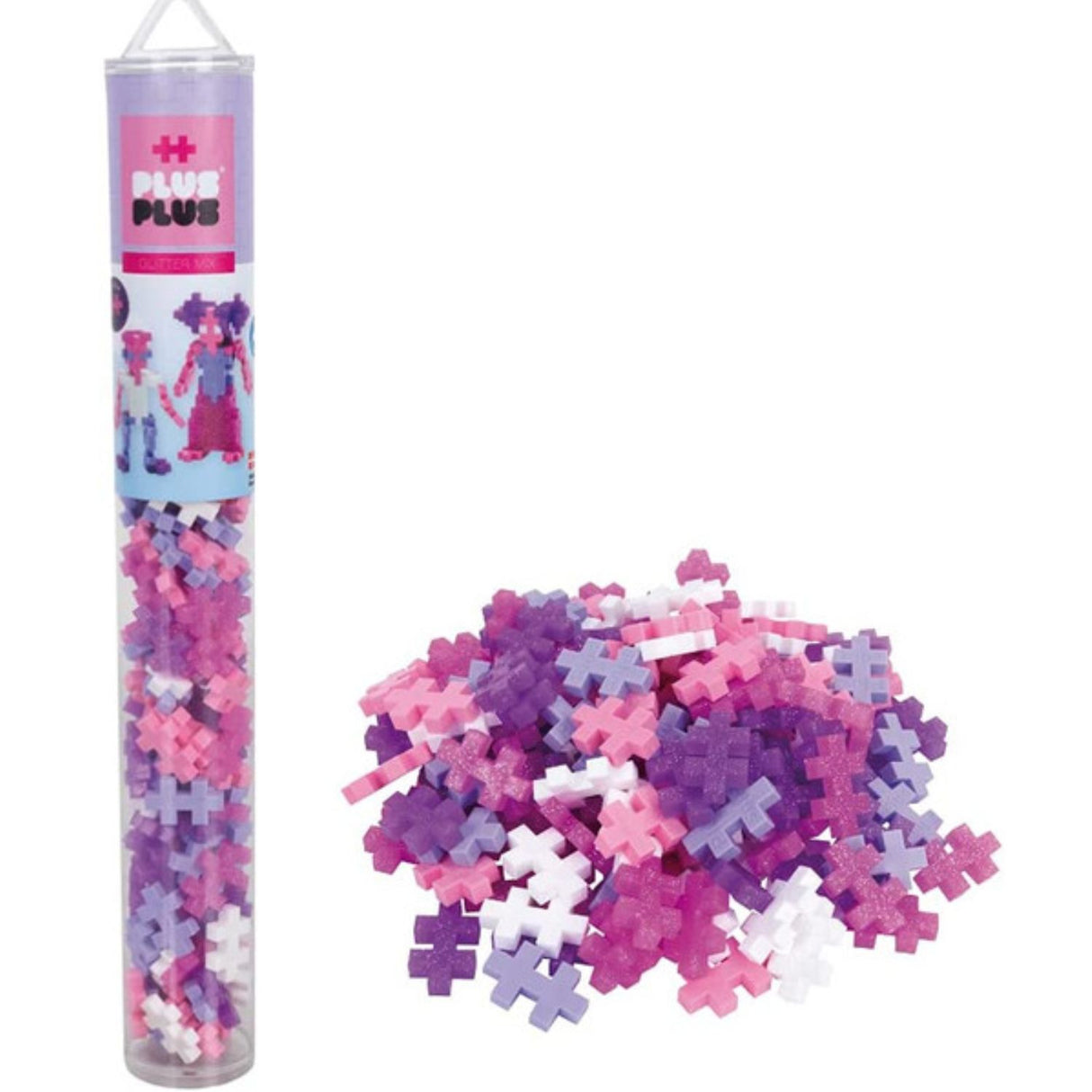 Plus Plus 100 Piece Glitter Colour Jigsaw Tube