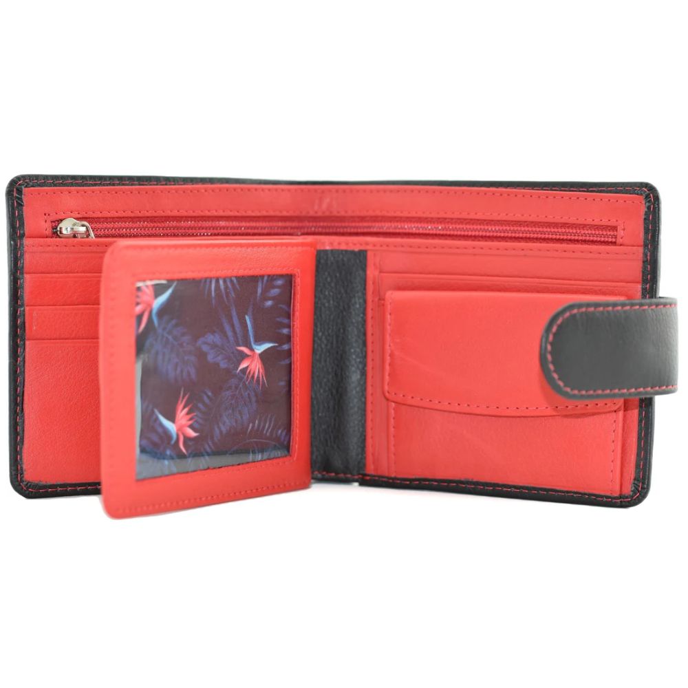 Mala Leather Black/Red Hudson Tab Wallet