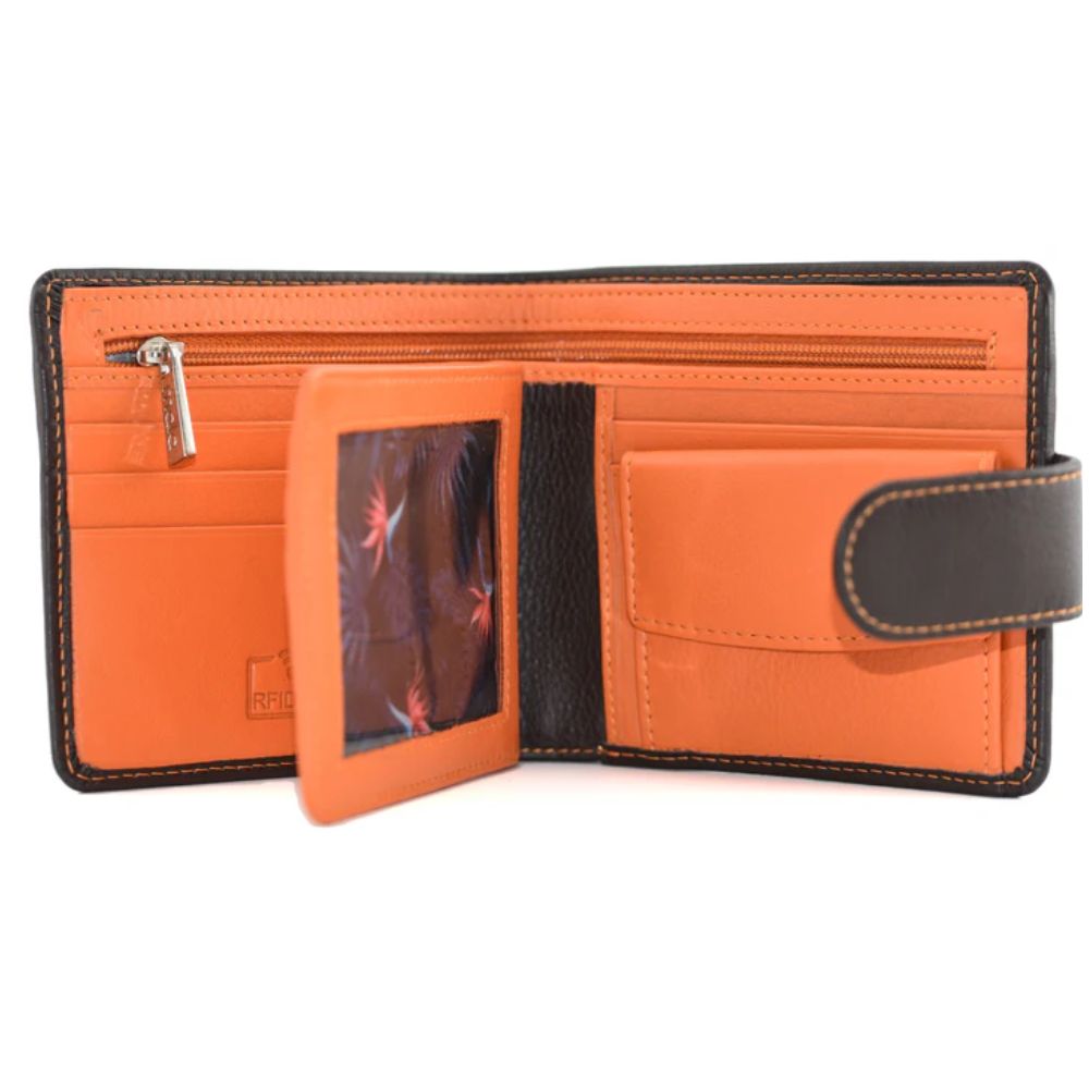 Mala Leather Brown/Orange Hudson Tab Wallet