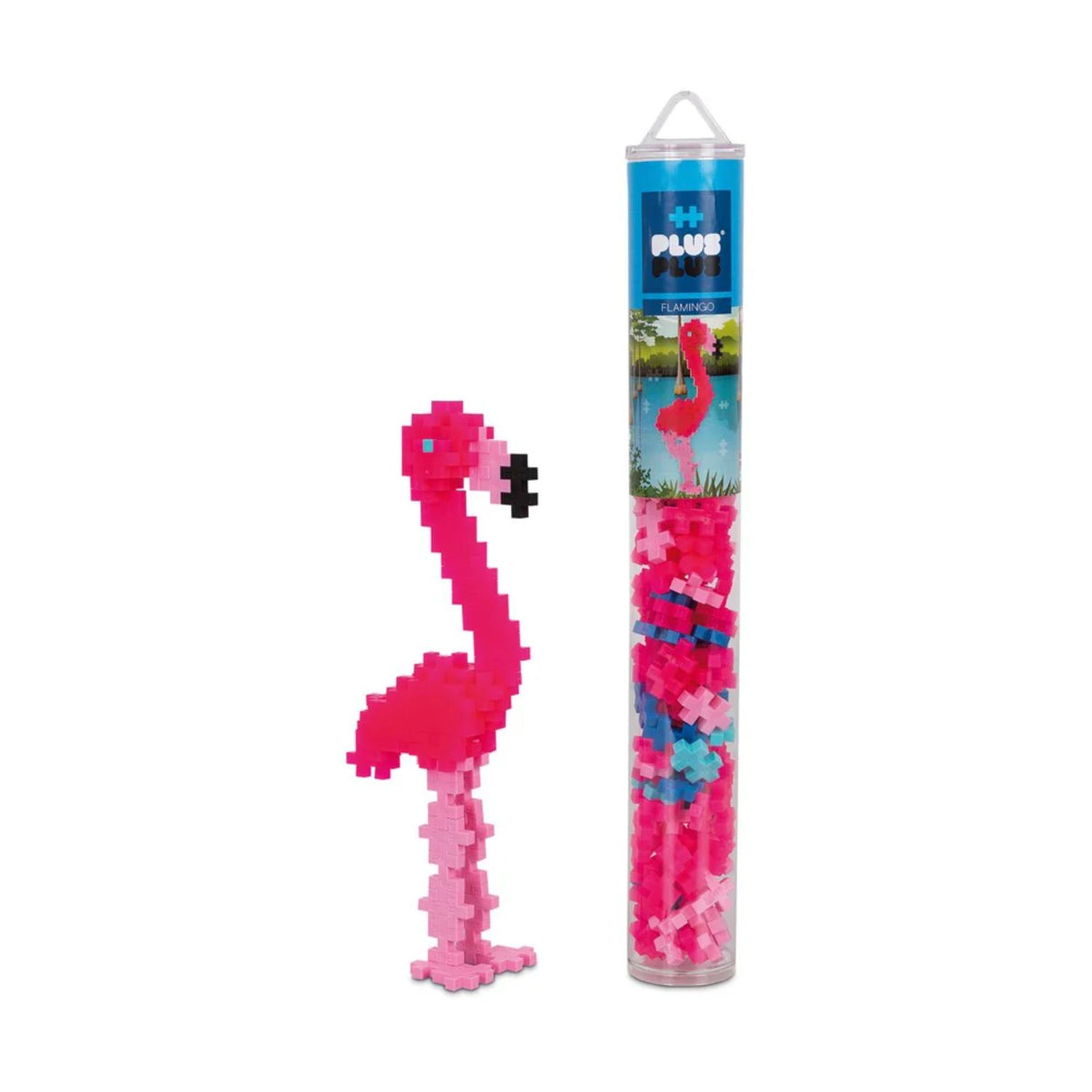 Plus Plus 100 Piece Flamingo Jigsaw Tube